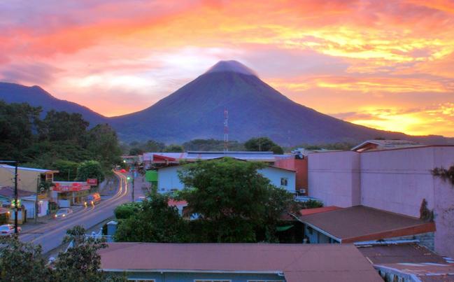 A view of Mt Arenal from our patio.