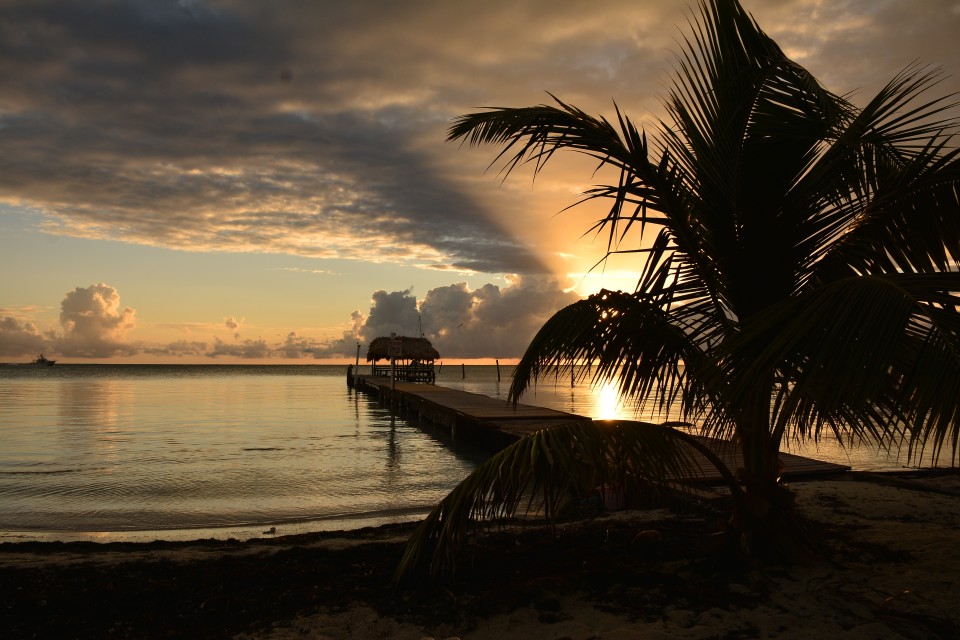 Gorgeous sunsets like this is quite common in Caye Caulker