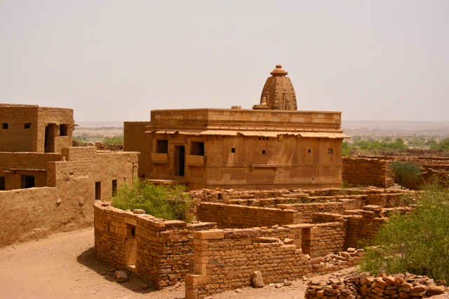 Temple in good condition in Kuldhara but the idols within were stolen 