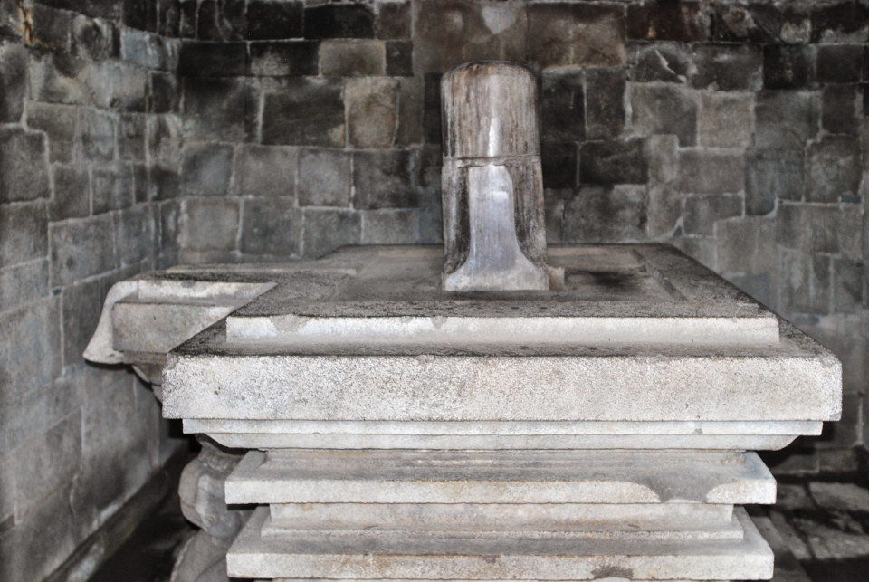 Linga-Yoni is the centerpiece of the main temple in Sambisari.