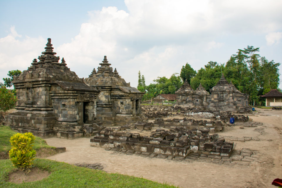 Candi Plaosan Lor main temple in the middle with the smaller shrines and stupas on the side. Photo Credit – Hema Saran