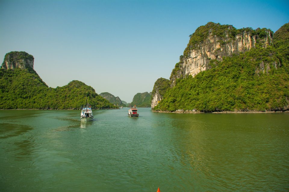 Halong Bay in Northern Vietnam is a UNESCO site 