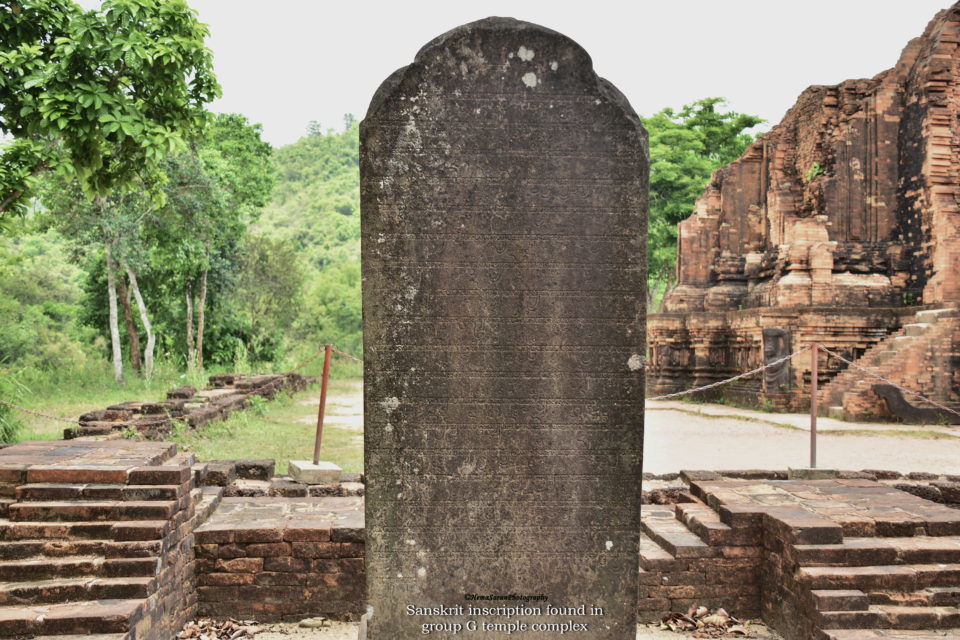 Sanskrit inscriptions found at MySon, a Champa Hindu temple 