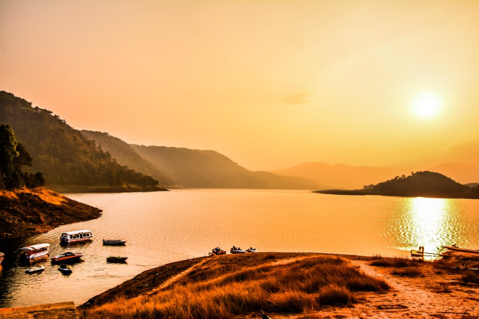 Umiam Lake is a reservoir outside of Shillong created by damming the Umiam river.