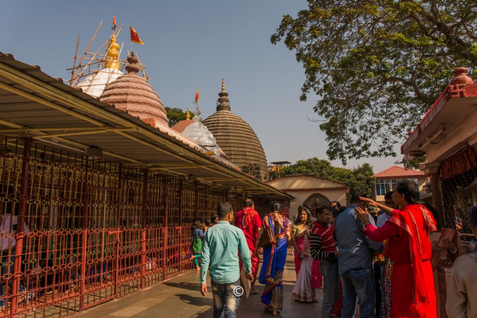 Balipeedam on the left where the animals are sacrificed 