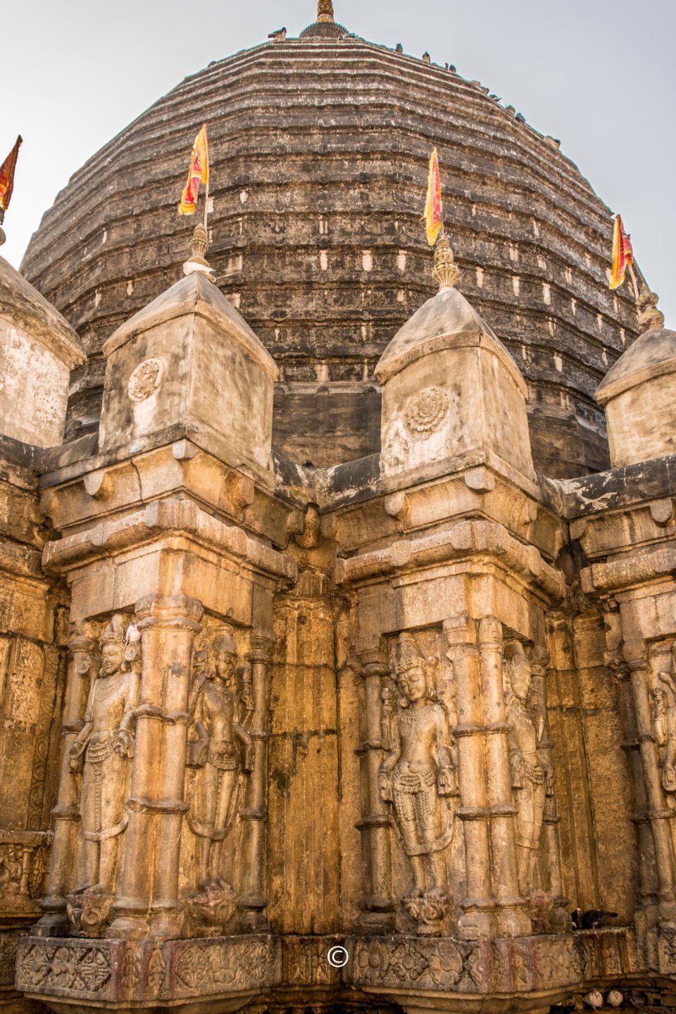 Incarnations of Shiva depicted on the exterior of the temple