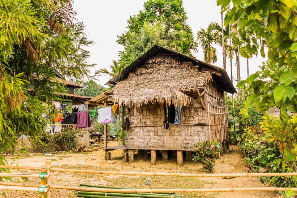 Hut in the village of Mawlynnong