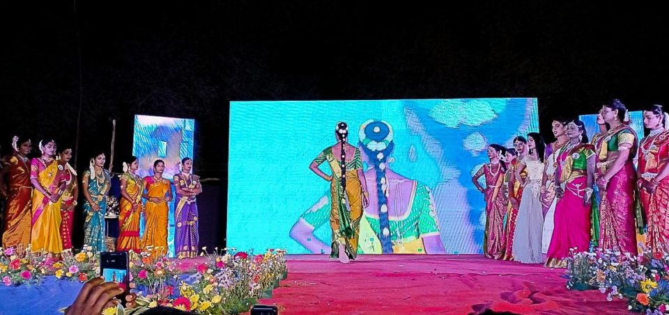 Ramp walk as part of the pageant at Koothandavar festival